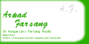 arpad farsang business card